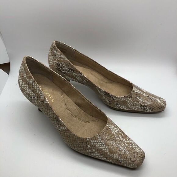 Aerosoles Bone Snake Skin Pattern Cheerful Pumps Comfort Shoes New Size 5 - Picture 2 of 13